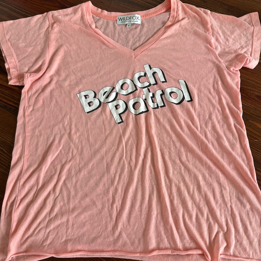 Wildfox Light Pink Beach Patrol Tee